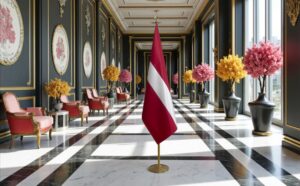 drapeau Lettonie avec socle