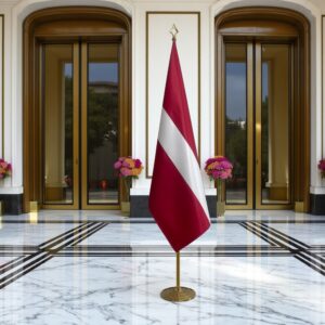 drapeau Lettonie avec socle