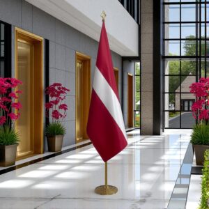 drapeau Lettonie avec socle