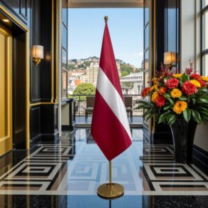 drapeau Lettonie avec socle