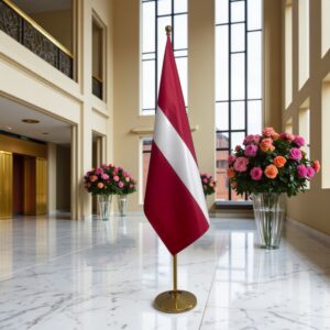 drapeau Lettonie avec socle