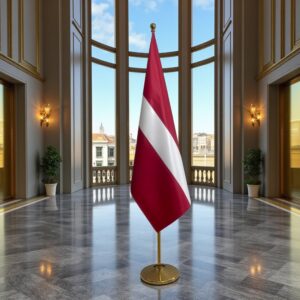 drapeau Lettonie avec socle