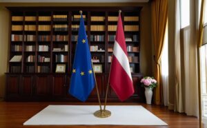 drapeau Lettonie et UE