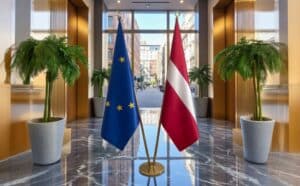 drapeau Lettonie et UE