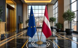 drapeau Lettonie et UE