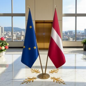 drapeau Lettonie et UE