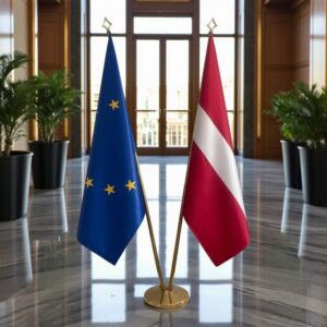 drapeau Lettonie et UE