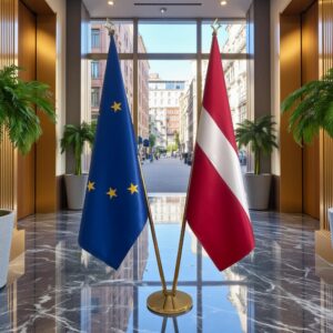 drapeau Lettonie et UE