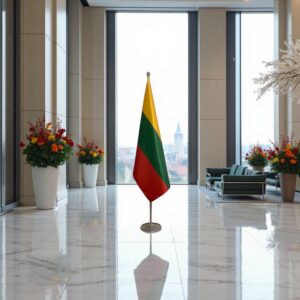 drapeau Lituanie sur pied