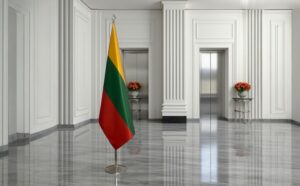 drapeau Lituanie sur pied