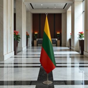 drapeau Lituanie sur pied