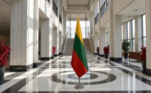 drapeau Lituanie sur pied