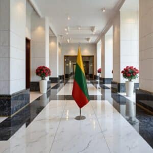 drapeau Lituanie sur pied