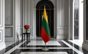 drapeau Lituanie sur pied