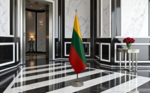 drapeau Lituanie sur pied