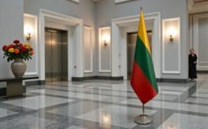 drapeau Lituanie sur pied