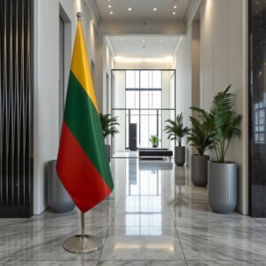 drapeau Lituanie sur pied