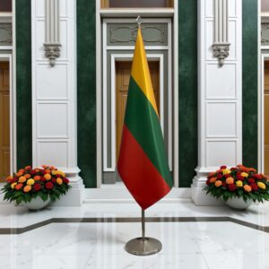 drapeau Lituanie sur pied