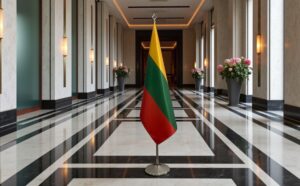 drapeau Lituanie sur pied