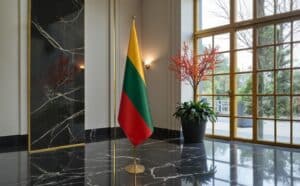 drapeau Lituanie sur socle