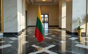 drapeau Lituanie sur socle