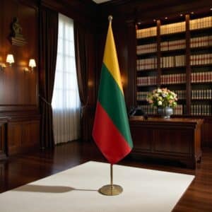 drapeau Lituanie sur socle