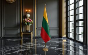 drapeau Lituanie sur socle