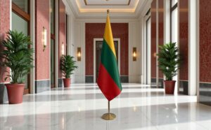 drapeau Lituanie sur socle