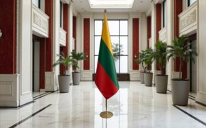 drapeau Lituanie sur socle