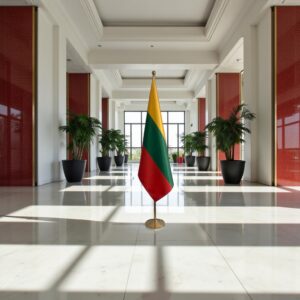 drapeau Lituanie sur socle