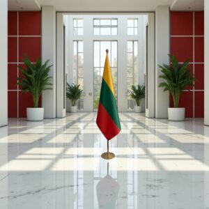drapeau Lituanie sur socle