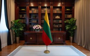 drapeau Lituanie sur socle