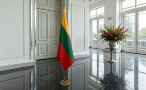 drapeau Lituanie sur hampe