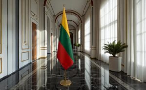 drapeau Lituanie sur hampe