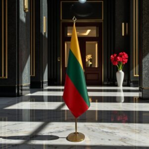 drapeau Lituanie sur hampe