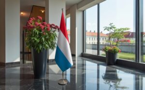 drapeau Luxembourg sur pied