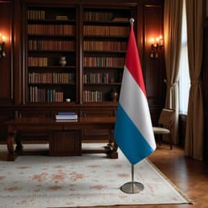 drapeau Luxembourg sur pied