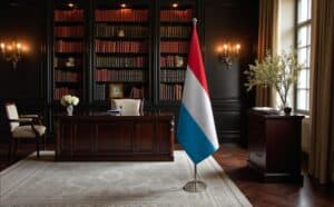 drapeau Luxembourg sur pied