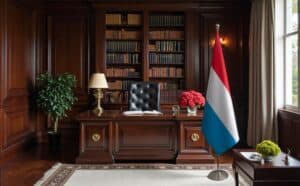 drapeau Luxembourg sur pied