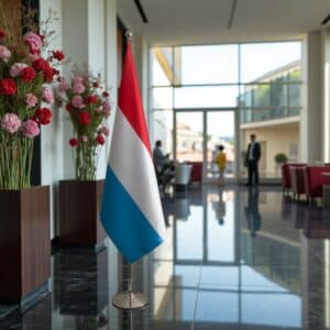 drapeau Luxembourg sur pied