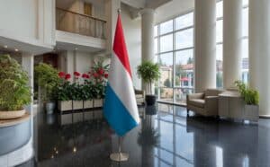 drapeau Luxembourg sur pied