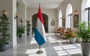 drapeau Luxembourg sur pied
