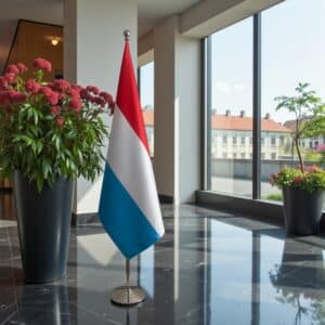 drapeau Luxembourg sur pied