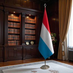 drapeau Luxembourg sur socle