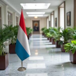 drapeau Luxembourg sur socle