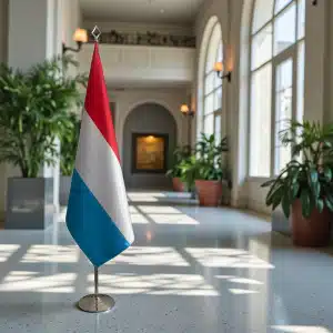 drapeau Luxembourg sur socle