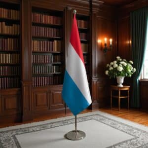 drapeau Luxembourg sur socle
