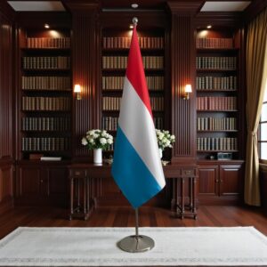 drapeau Luxembourg sur socle