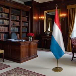 drapeau Luxembourg avec pied