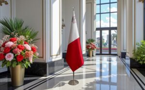 drapeau Malte sur socle